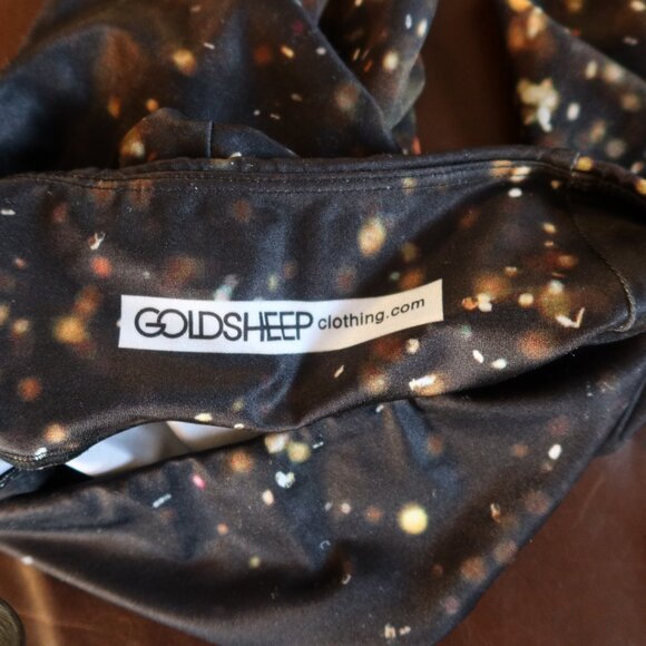 $95 Goldsheep Falling Lights leggings size S cropped length handmade in Laguna - Picture 8 of 13